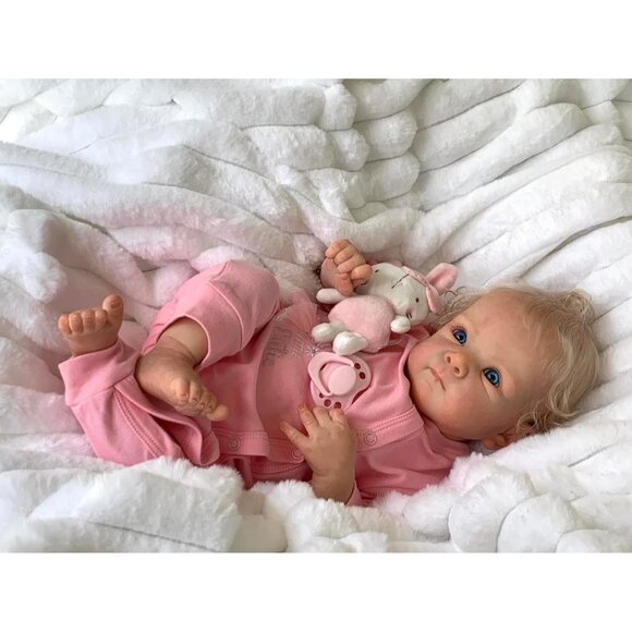 🆕18Inch Realistic  Full Cloth Body Girls short blonde hair Reborn Baby Dolls - Picture 3 of 7